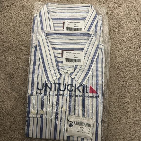 2/$30 NWT Womens UNTUCKit Pinot Perse Button Front Shirt Long Sleeve Cotton - Picture 4 of 8